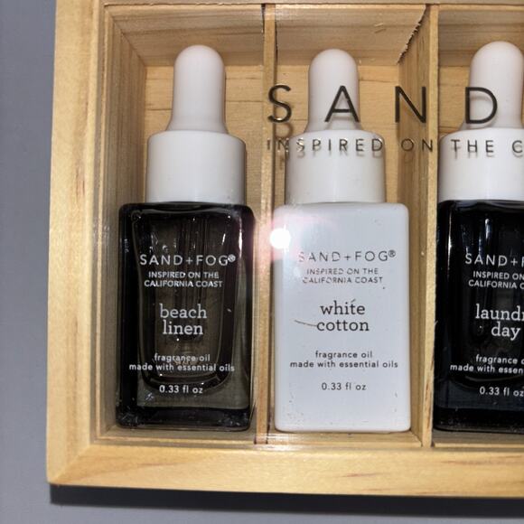 Sand + Fog Fragrance Oils 5 pk Cashmere Beach Linen White Cotton Laundry Day Etc - Picture 2 of 4